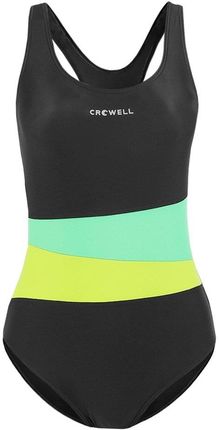 Kostium kąpielowy damski Crowell Lola kol.01 czarno-zielono-limonkowy