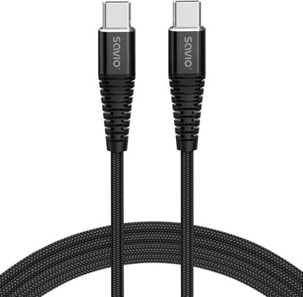 Savio Kabel USB typu C - USB typu C 5A Czarny 2m (CL-160)