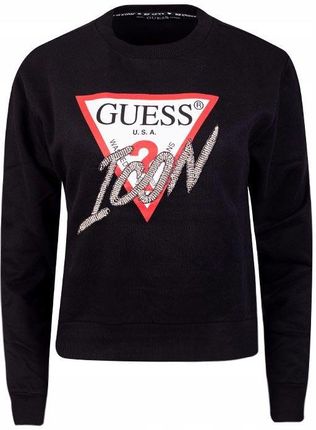 Guess Bluza Damska Icon Fleece Black r. L