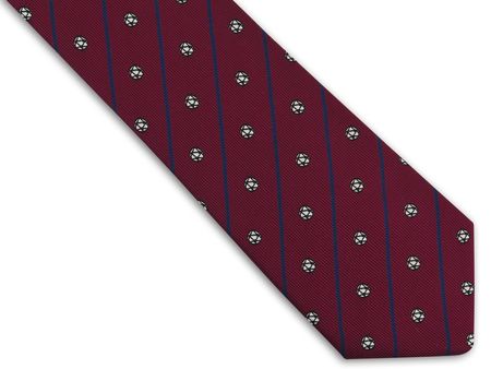 Bordowy krawat męski w piłki C35