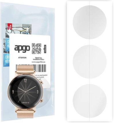 3x Folia hydrożelowa do Huawei Watch GT 2 42mm - apgo Smartwatch Hydrogel Protection Ochrona na ekran smartwatcha