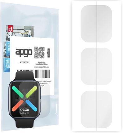 3x Folia hydrożelowa do Oppo Watch (46mm) - apgo Smartwatch Hydrogel Protection Ochrona na ekran smartwatcha