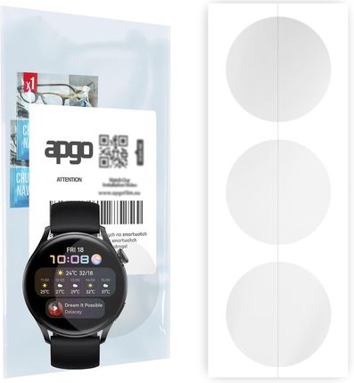 3x Folia hydrożelowa do Huawei Watch 3 Active - apgo Smartwatch Hydrogel Protection Ochrona na ekran smartwatcha