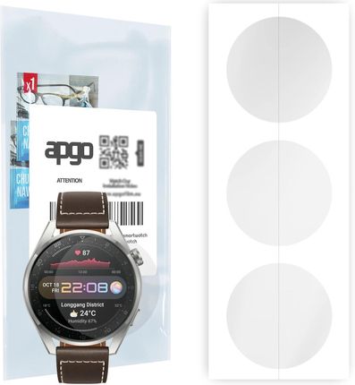 3x Folia hydrożelowa do Huawei Watch 3 Pro Classic - apgo Smartwatch Hydrogel Protection Ochrona na ekran smartwatcha