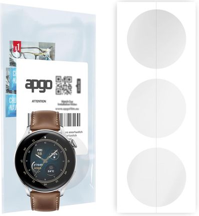 3x Folia hydrożelowa do Huawei Watch 3 Classic - apgo Smartwatch Hydrogel Protection Ochrona na ekran smartwatcha