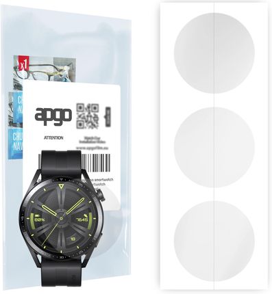 3x Folia hydrożelowa do Huawei Watch GT 3 46mm Active - apgo Smartwatch Hydrogel Protection Ochrona na ekran smartwatcha
