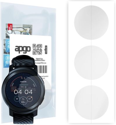 3x Folia hydrożelowa do Motorola Moto Watch 100 - apgo Smartwatch Hydrogel Protection Ochrona na ekran smartwatcha
