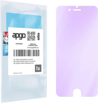 Szkło ochronne na ekran Hybrydowe 9H z filtrem ANTI-BLUE zamiennik hartowanego do Apple iPhone 6s - apgo hybrid ANTI-BLUE Flexible Hybrid Glass...