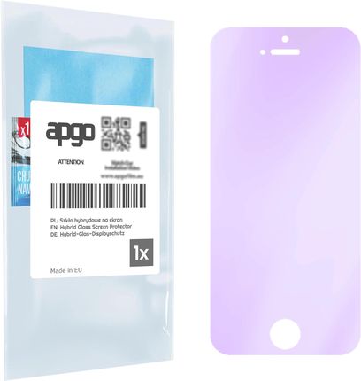 Szkło ochronne na ekran Hybrydowe 9H z filtrem ANTI-BLUE zamiennik hartowanego do Apple iPhone SE (2016 pierwszy model) - apgo hybrid ANTI-BLUE...