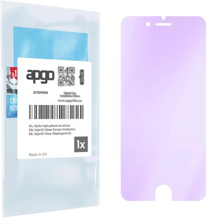 Szkło ochronne na ekran Hybrydowe 9H z filtrem ANTI-BLUE zamiennik hartowanego do Apple iPhone SE (2020) - apgo hybrid ANTI-BLUE Flexible Hybrid...