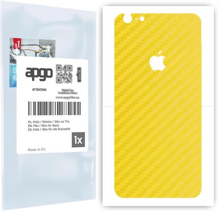 Folia naklejka skórka strukturalna na TYŁ do Apple iPhone 6s Plus -  Carbon Żółty - apgo SKINS