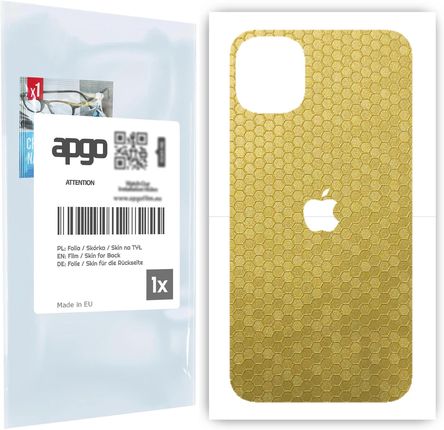 Folia naklejka skórka strukturalna na TYŁ do Apple iPhone 11 -  Plaster Miodu Złoty - apgo SKINS