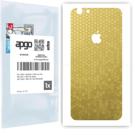 Folia naklejka skórka strukturalna na TYŁ do Apple iPhone 6 -  Plaster Miodu Złoty - apgo SKINS