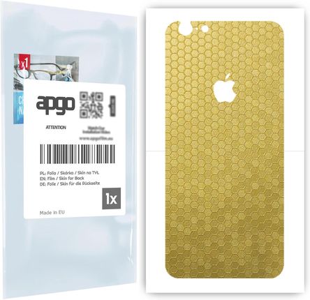 Folia naklejka skórka strukturalna na TYŁ do Apple iPhone 6s -  Plaster Miodu Złoty - apgo SKINS
