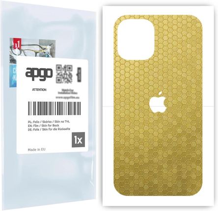 Folia naklejka skórka strukturalna na TYŁ do Apple iPhone 12 mini -  Plaster Miodu Złoty - apgo SKINS