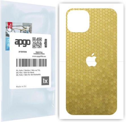 Folia naklejka skórka strukturalna na TYŁ do Apple iPhone 13 -  Plaster Miodu Złoty - apgo SKINS