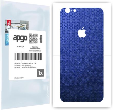 Folia naklejka skórka strukturalna na TYŁ do Apple iPhone 6s -  Plaster Miodu Niebieski - apgo SKINS