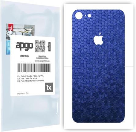 Folia naklejka skórka strukturalna na TYŁ do Apple iPhone 7 -  Plaster Miodu Niebieski - apgo SKINS