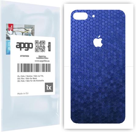 Folia naklejka skórka strukturalna na TYŁ do Apple iPhone 8 Plus -  Plaster Miodu Niebieski - apgo SKINS