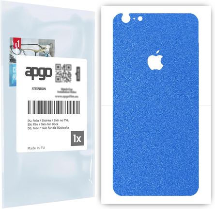 Folia naklejka skórka strukturalna na TYŁ do Apple iPhone 6s Plus -  Niebieski Pastel Matowy Chropowaty Baranek - apgo SKINS