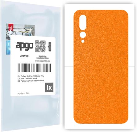 Folia naklejka skórka strukturalna na TYŁ do Huawei P20 Pro -  Pomarańczowy Pastel Matowy Chropowaty Baranek - apgo SKINS