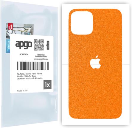 Folia naklejka skórka strukturalna na TYŁ do Apple iPhone 11 Pro -  Pomarańczowy Pastel Matowy Chropowaty Baranek - apgo SKINS