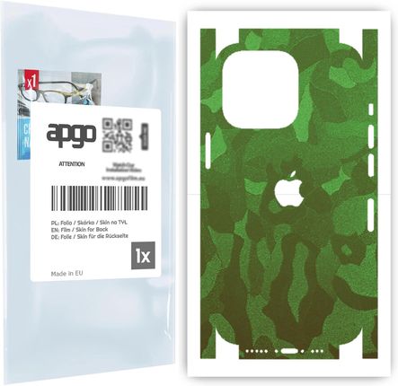 Folia naklejka skórka strukturalna na TYŁ+BOKI do Apple iPhone 13 Pro -  Moro | Camo Zielony - apgo SKINS