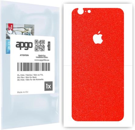Folia naklejka skórka strukturalna na TYŁ do Apple iPhone 6 -  Czerwony Pastel Matowy Chropowaty Baranek - apgo SKINS