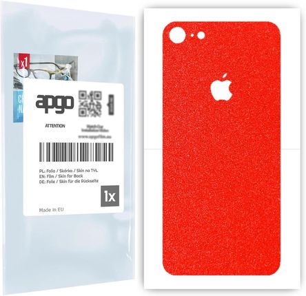 Folia naklejka skórka strukturalna na TYŁ do Apple iPhone 7 -  Czerwony Pastel Matowy Chropowaty Baranek - apgo SKINS