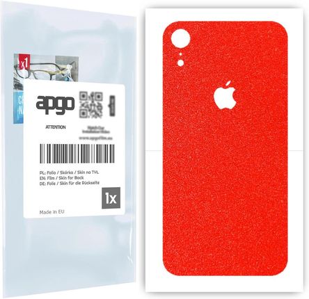 Folia naklejka skórka strukturalna na TYŁ do Apple iPhone XR -  Czerwony Pastel Matowy Chropowaty Baranek - apgo SKINS