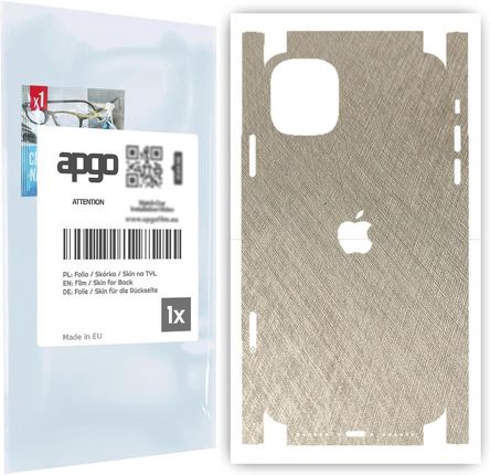 Folia naklejka skórka strukturalna na TYŁ+BOKI do Apple iPhone 11 -  Tytan Srebrny - apgo SKINS