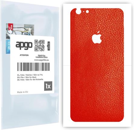 Folia naklejka skórka strukturalna na TYŁ do Apple iPhone 6s Plus -  Skóra Czerwona - apgo SKINS