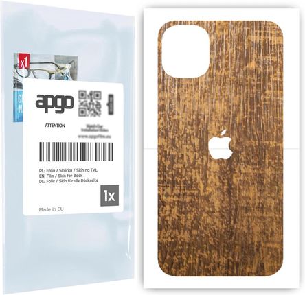 Folia naklejka skórka strukturalna na TYŁ do Apple iPhone 11 -  Drewno Dąb Stary - apgo SKINS