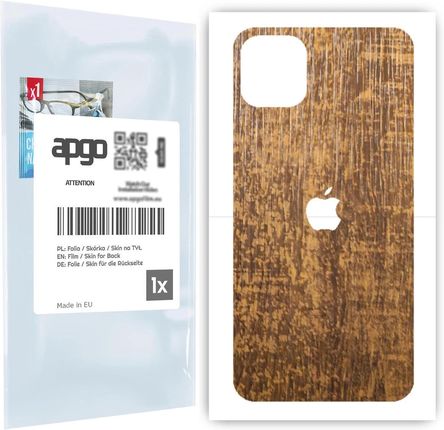 Folia naklejka skórka strukturalna na TYŁ do Apple iPhone 11 Pro Max -  Drewno Dąb Stary - apgo SKINS