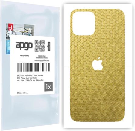 Folia naklejka skórka strukturalna na TYŁ do Apple iPhone 11 Pro -  Plaster Miodu Złoty - apgo SKINS