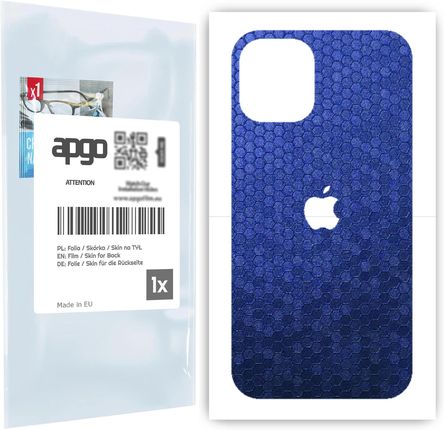 Folia naklejka skórka strukturalna na TYŁ do Apple iPhone 12 mini -  Plaster Miodu Niebieski - apgo SKINS