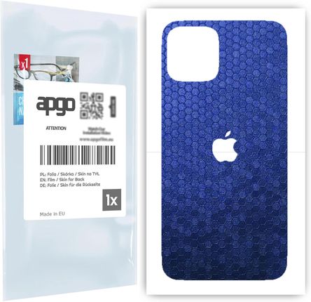 Folia naklejka skórka strukturalna na TYŁ do Apple iPhone 11 Pro -  Plaster Miodu Niebieski - apgo SKINS