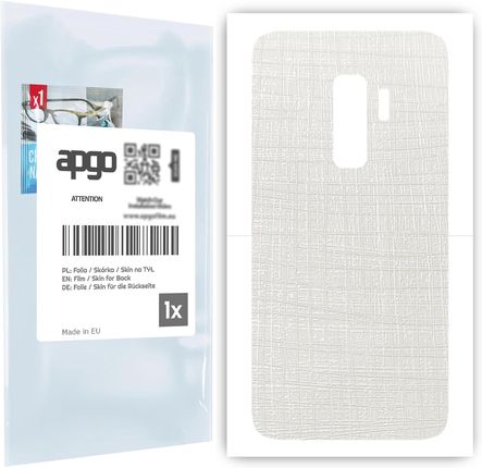 Folia naklejka skórka strukturalna na TYŁ do Samsung Galaxy S9+ -  Tkanina Biała - apgo SKINS
