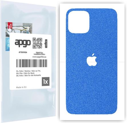 Folia naklejka skórka strukturalna na TYŁ do Apple iPhone 11 Pro -  Niebieski Pastel Matowy Chropowaty Baranek - apgo SKINS