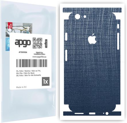 Folia naklejka skórka strukturalna na TYŁ+BOKI do Apple iPhone 6s -  Tkanina Granatowa - apgo SKINS