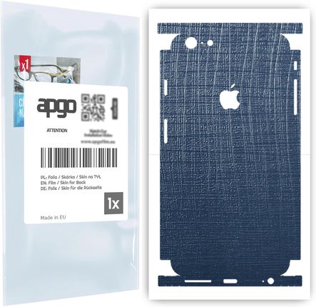 Folia naklejka skórka strukturalna na TYŁ+BOKI do Apple iPhone 6s Plus -  Tkanina Granatowa - apgo SKINS