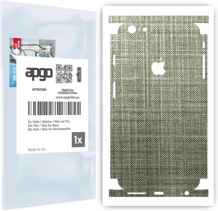 Folia naklejka skórka strukturalna na TYŁ+BOKI do Apple iPhone 6s Plus -  Tkanina Lniana - apgo SKINS