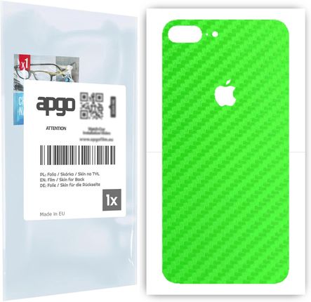Folia naklejka skórka strukturalna na TYŁ do Apple iPhone 7 Plus -  Carbon Zielony - apgo SKINS