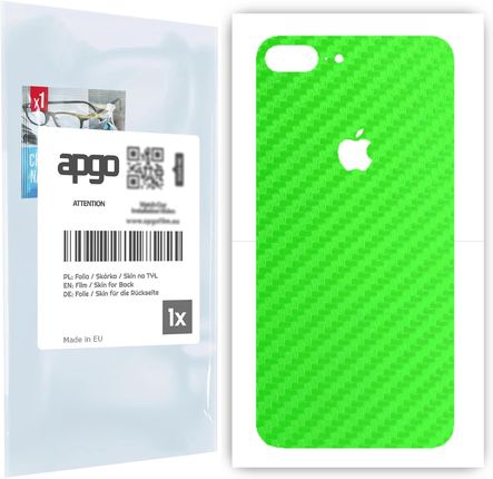 Folia naklejka skórka strukturalna na TYŁ do Apple iPhone 8 Plus -  Carbon Zielony - apgo SKINS