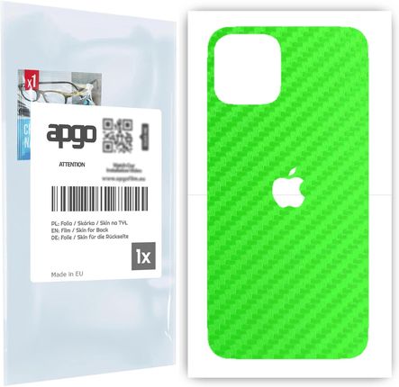 Folia naklejka skórka strukturalna na TYŁ do Apple iPhone 11 Pro -  Carbon Zielony - apgo SKINS