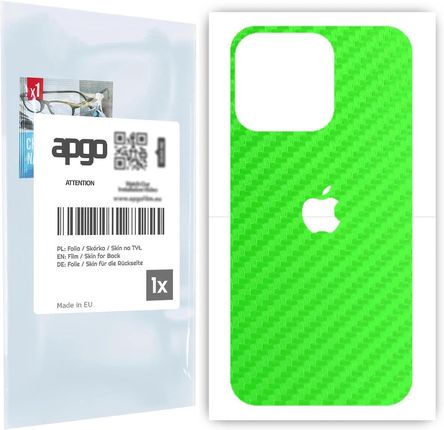 Folia naklejka skórka strukturalna na TYŁ do Apple iPhone 13 Pro -  Carbon Zielony - apgo SKINS