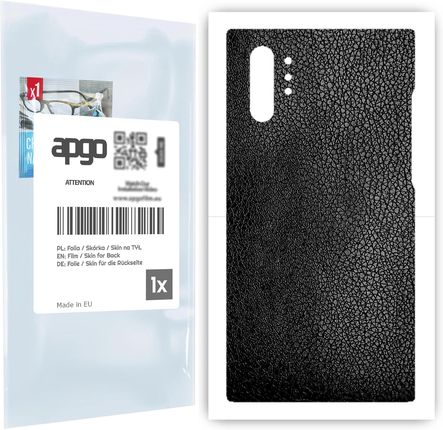 Folia naklejka skórka strukturalna na TYŁ do Samsung Galaxy Note 10+ -  Skóra Czarna - apgo SKINS