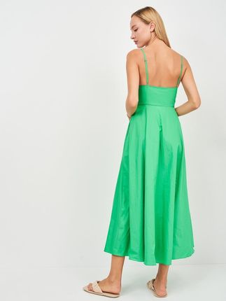 green emerald velvet dress Zara Green Geometric Print Maxi Shirt Dress