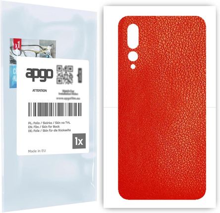 Folia naklejka skórka strukturalna na TYŁ do Huawei P20 Pro -  Skóra Czerwona - apgo SKINS