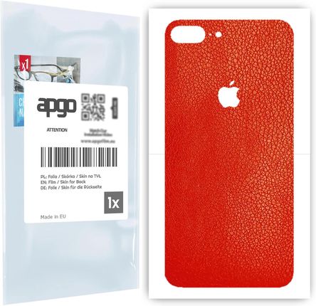 Folia naklejka skórka strukturalna na TYŁ do Apple iPhone 7 Plus -  Skóra Czerwona - apgo SKINS